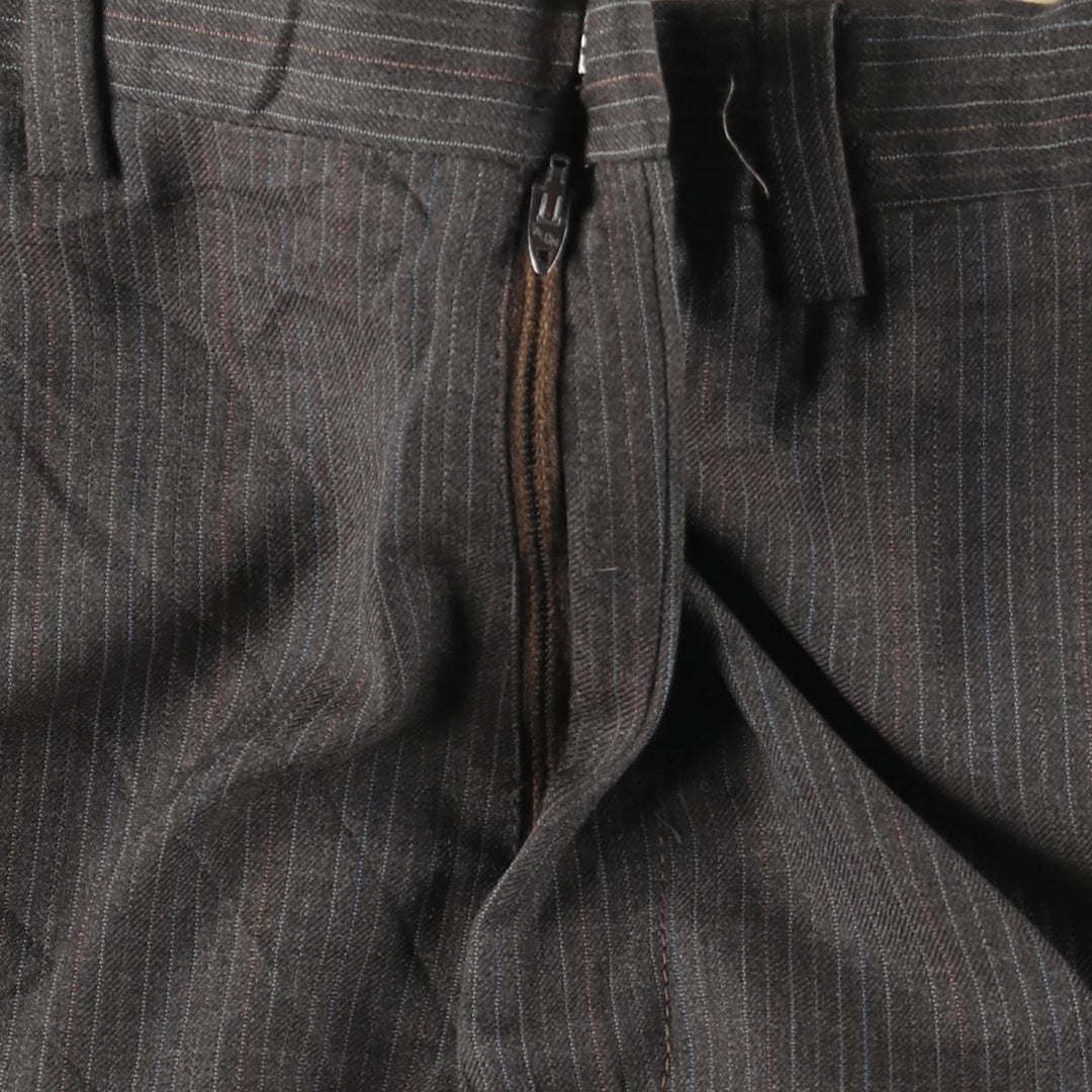 Vintage 70'S striped slacks, men's size W33 unclear gray type Vintage Second Hand
