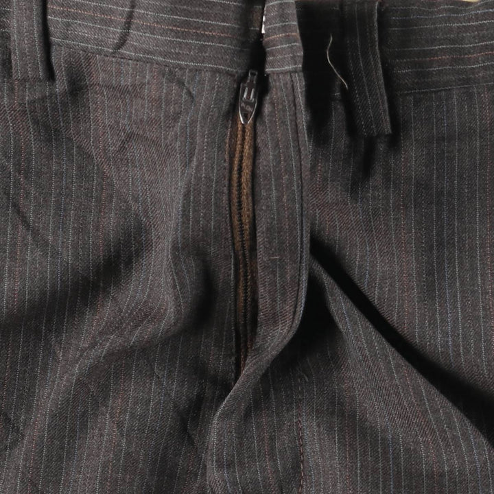 Vintage 70'S striped slacks, men's size W33 unclear gray type Vintage Second Hand