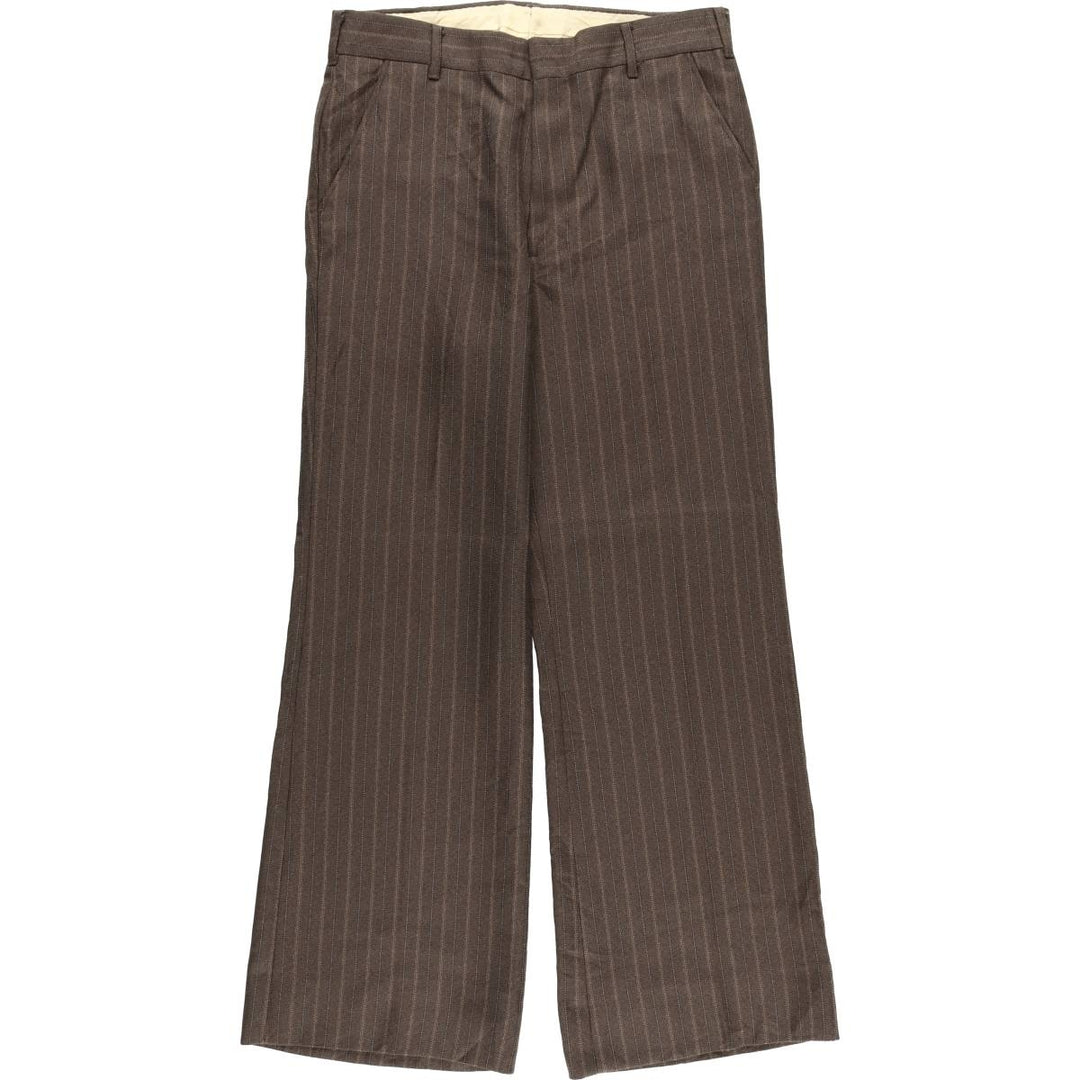 Vintage 70s-80'S his Stripe Pattern Multi-Striped Flare Pants, Men's Size W33 unclear brown type Vintage Second Hand