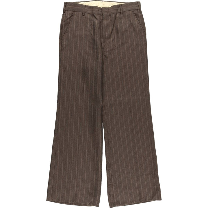 Vintage 70s-80'S his Stripe Pattern Multi-Striped Flare Pants, Men's Size W33 unclear brown type Vintage Second Hand
