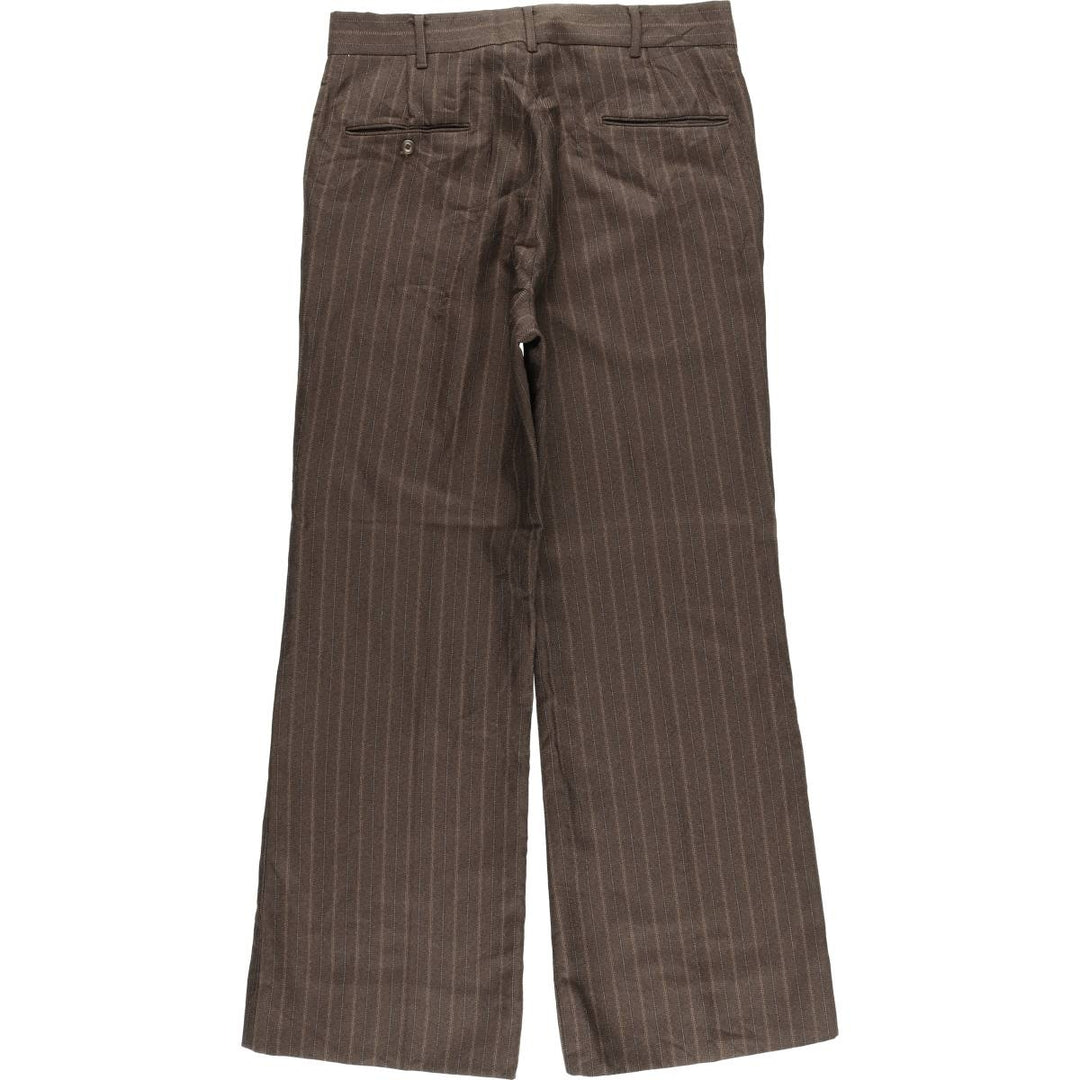 Vintage 70s-80'S his Stripe Pattern Multi-Striped Flare Pants, Men's Size W33 unclear brown type Vintage Second Hand