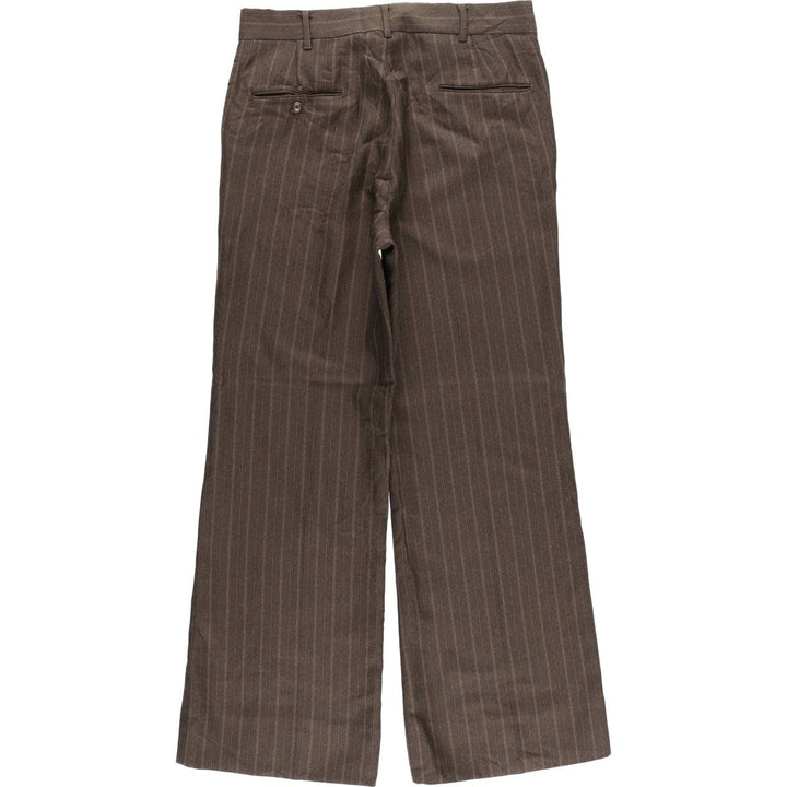 Vintage 70s-80'S his Stripe Pattern Multi-Striped Flare Pants, Men's Size W33 unclear brown type Vintage Second Hand