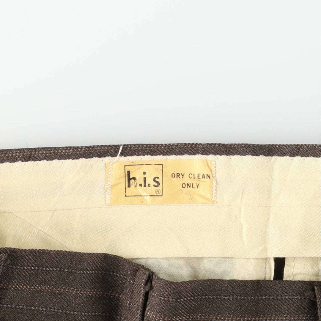 Vintage 70s-80'S his Stripe Pattern Multi-Striped Flare Pants, Men's Size W33 unclear brown type Vintage Second Hand