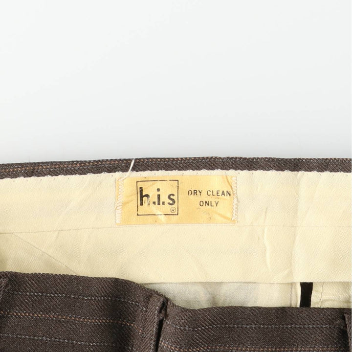 Vintage 70s-80'S his Stripe Pattern Multi-Striped Flare Pants, Men's Size W33 unclear brown type Vintage Second Hand
