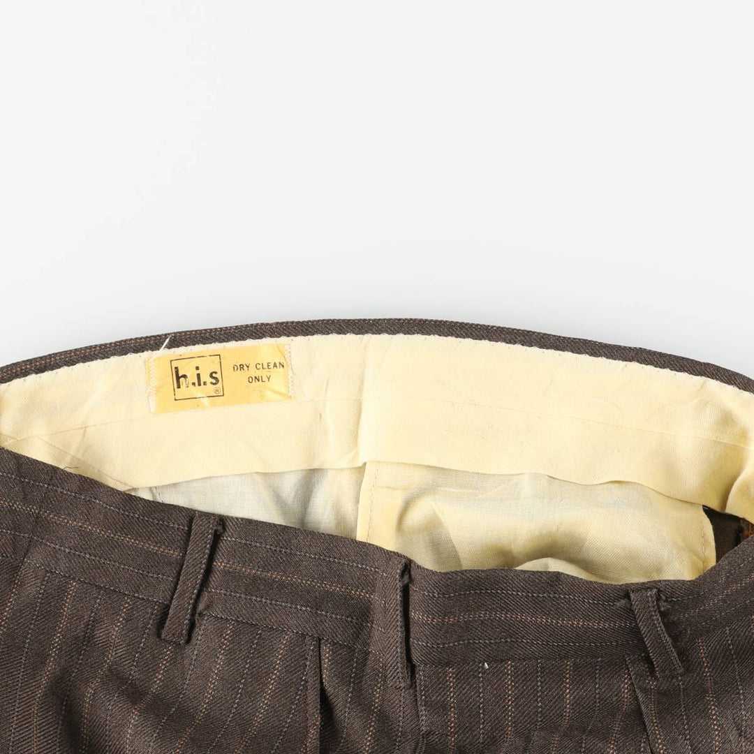 Vintage 70s-80'S his Stripe Pattern Multi-Striped Flare Pants, Men's Size W33 unclear brown type Vintage Second Hand