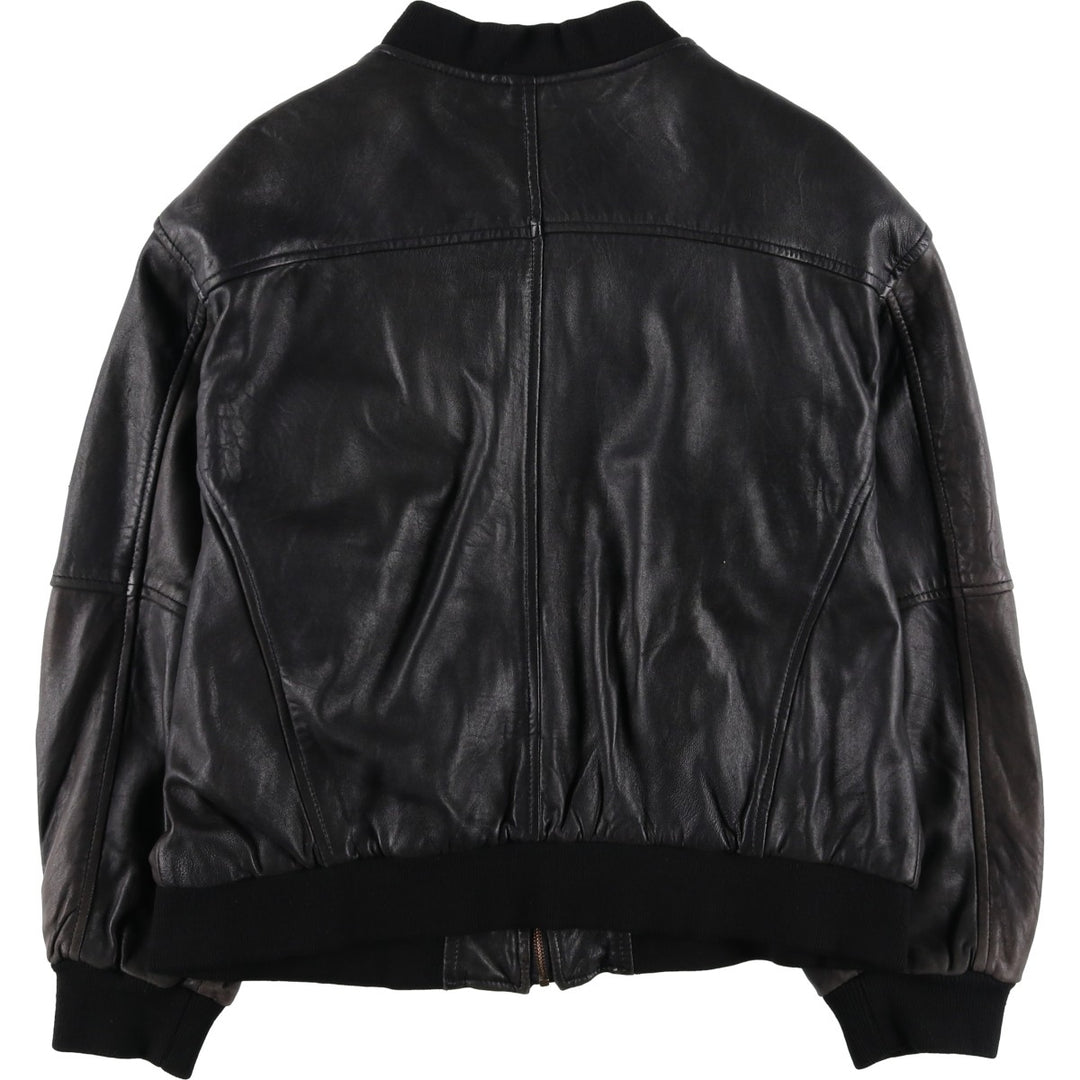 BEST Leather Blouson Men's XL unclear black type Vintage Second Hand