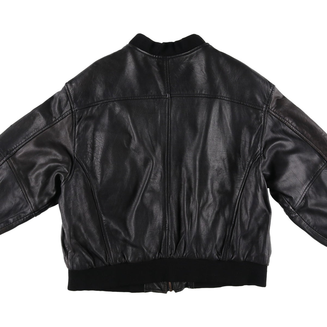 BEST Leather Blouson Men's XL unclear black type Vintage Second Hand