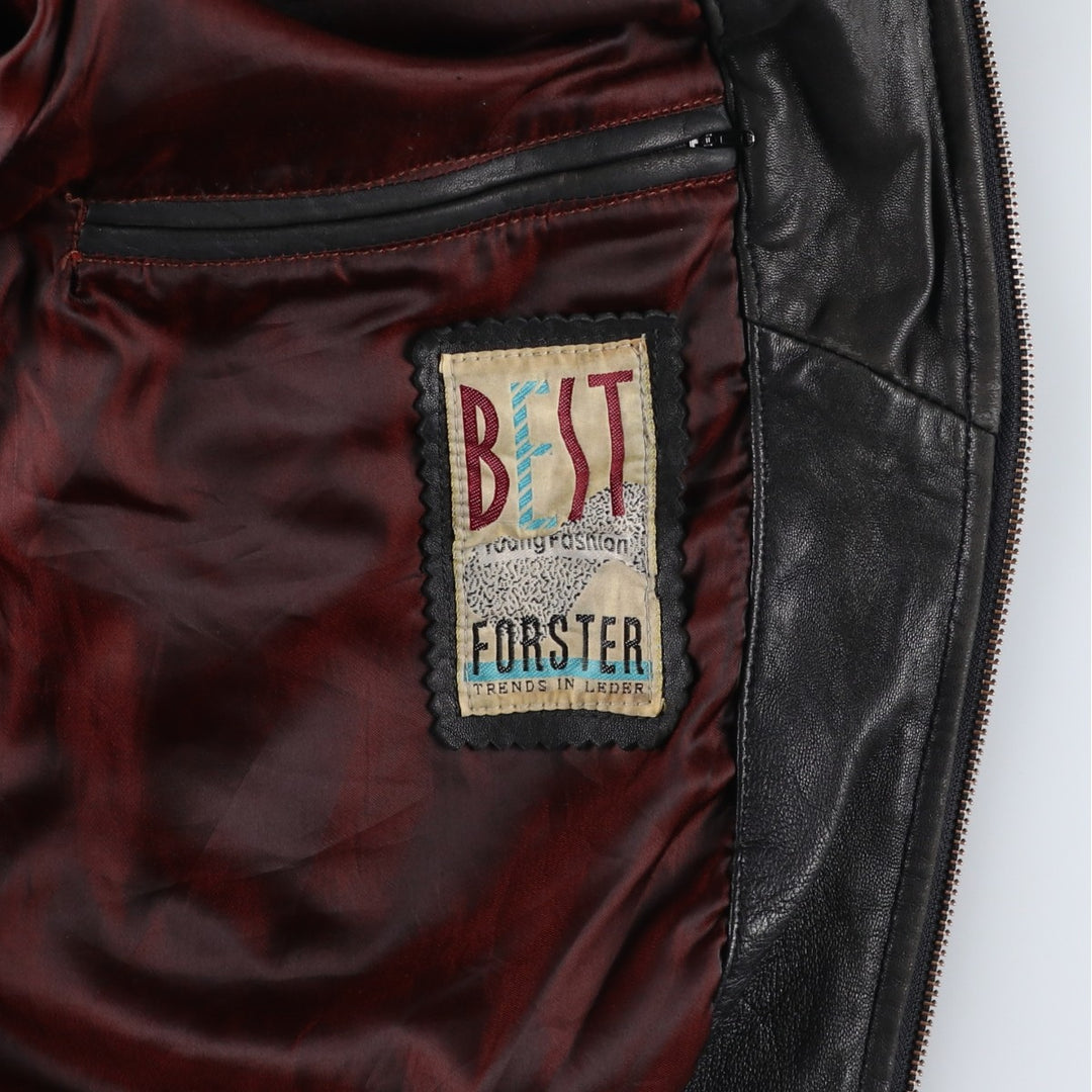 BEST Leather Blouson Men's XL unclear black type Vintage Second Hand