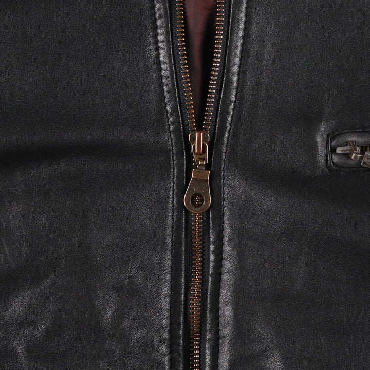 BEST Leather Blouson Men's XL unclear black type Vintage Second Hand