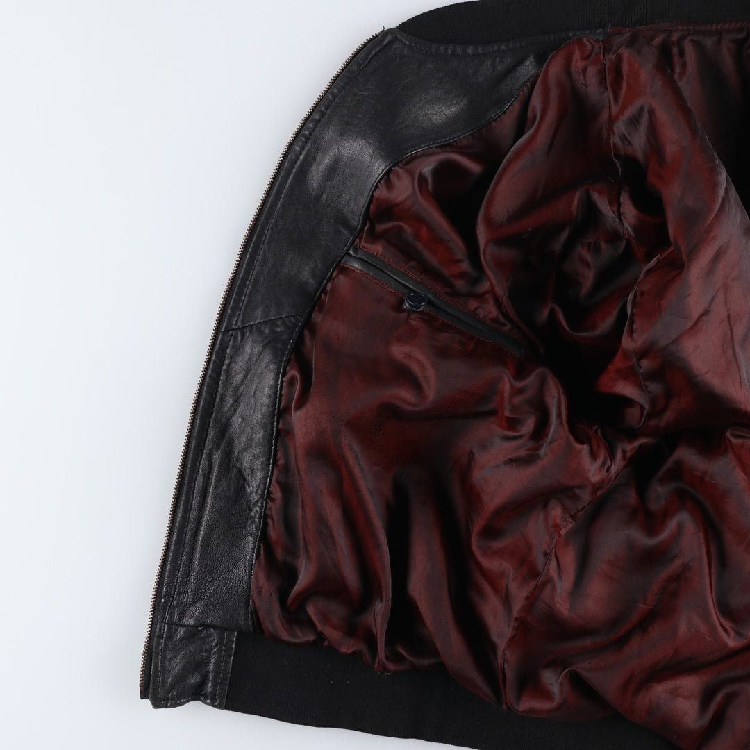 BEST Leather Blouson Men's XL unclear black type Vintage Second Hand