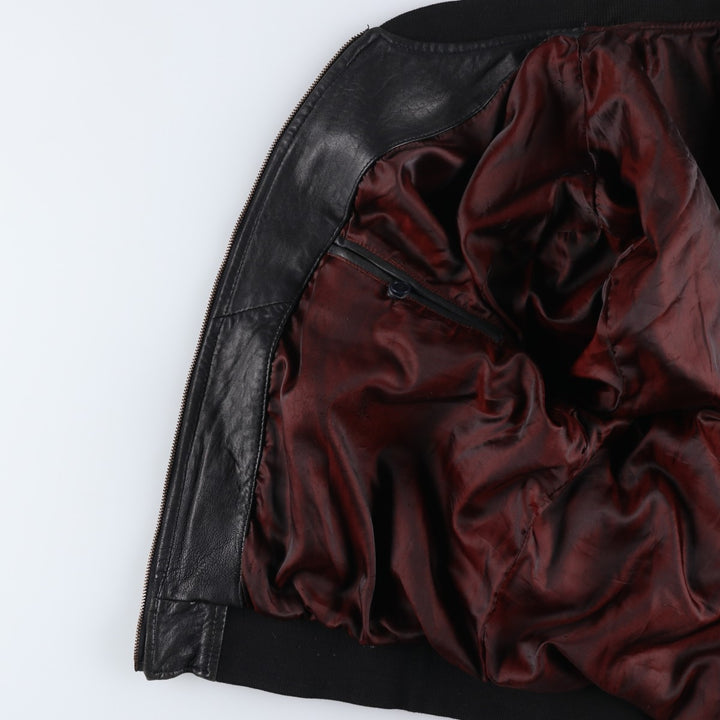 BEST Leather Blouson Men's XL unclear black type Vintage Second Hand