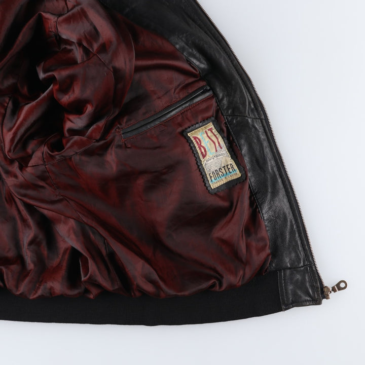 BEST Leather Blouson Men's XL unclear black type Vintage Second Hand