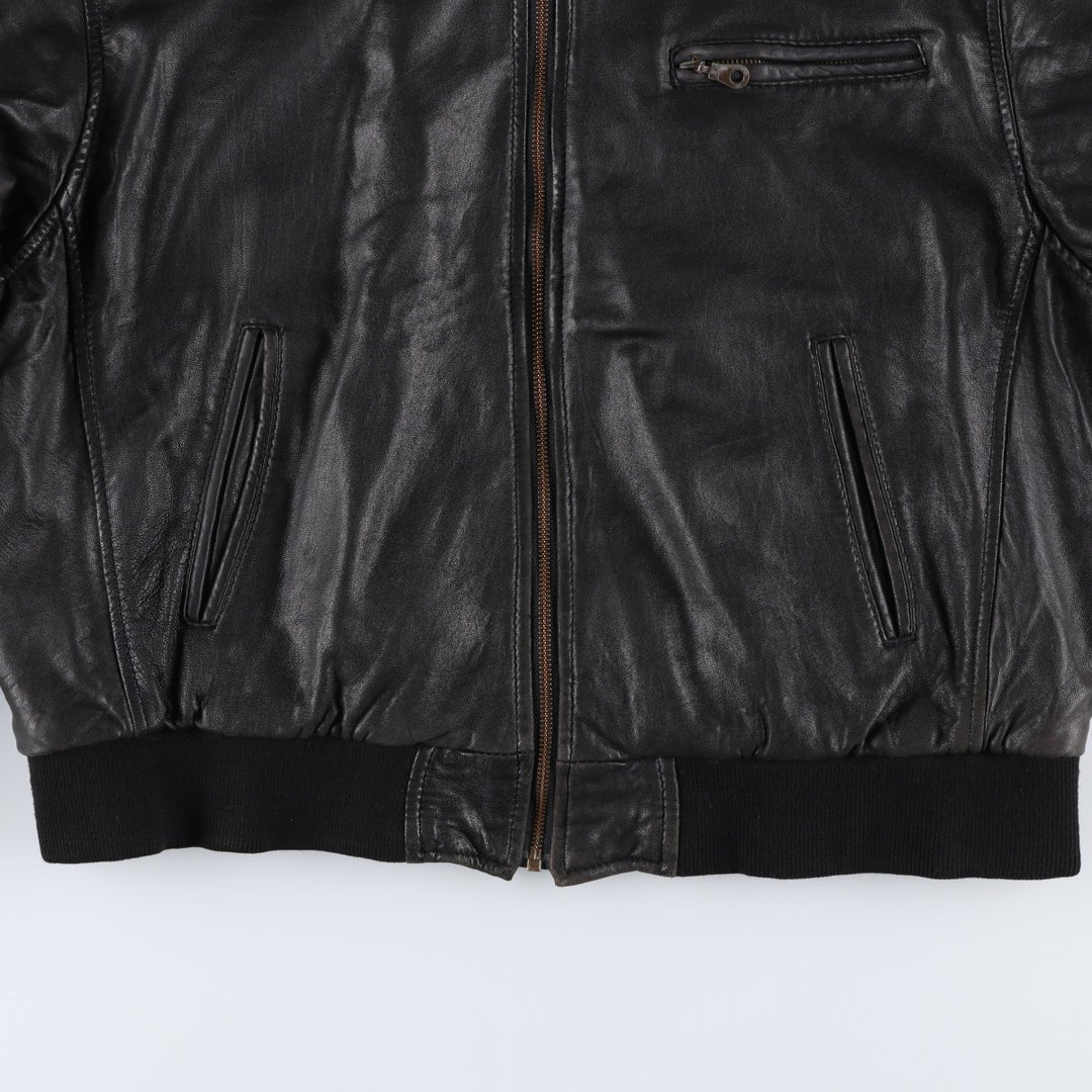BEST Leather Blouson Men's XL unclear black type Vintage Second Hand