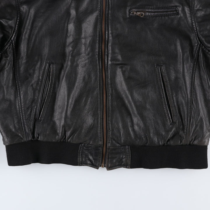 BEST Leather Blouson Men's XL unclear black type Vintage Second Hand