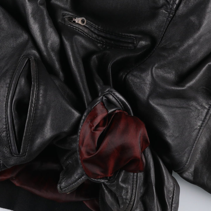 BEST Leather Blouson Men's XL unclear black type Vintage Second Hand