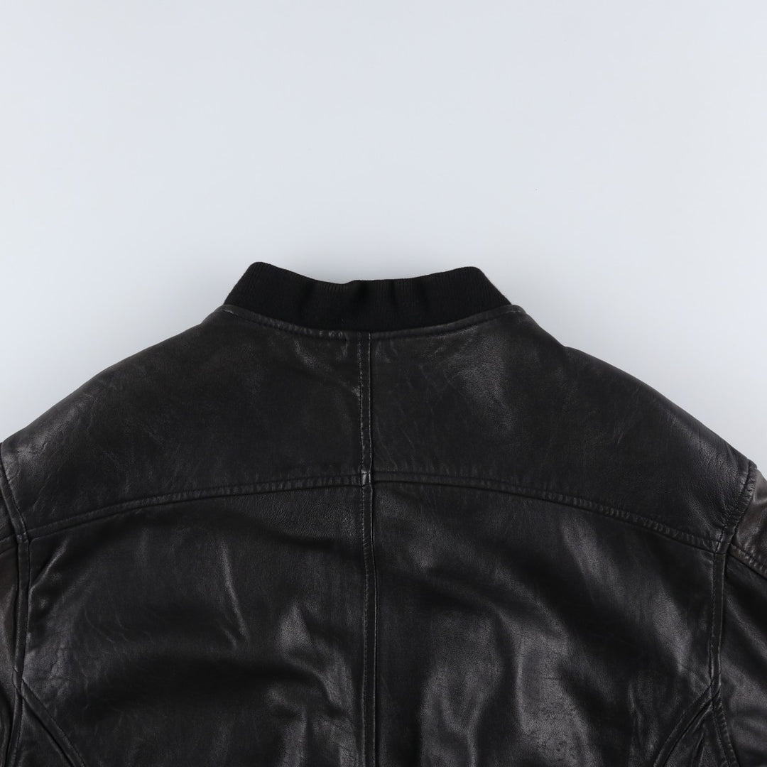 BEST Leather Blouson Men's XL unclear black type Vintage Second Hand