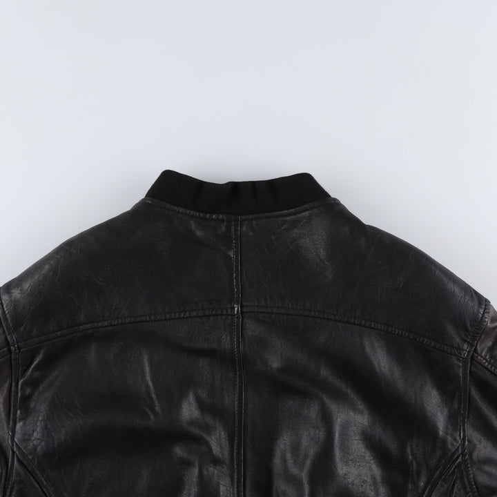 BEST Leather Blouson Men's XL unclear black type Vintage Second Hand