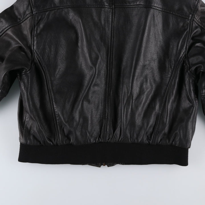 BEST Leather Blouson Men's XL unclear black type Vintage Second Hand