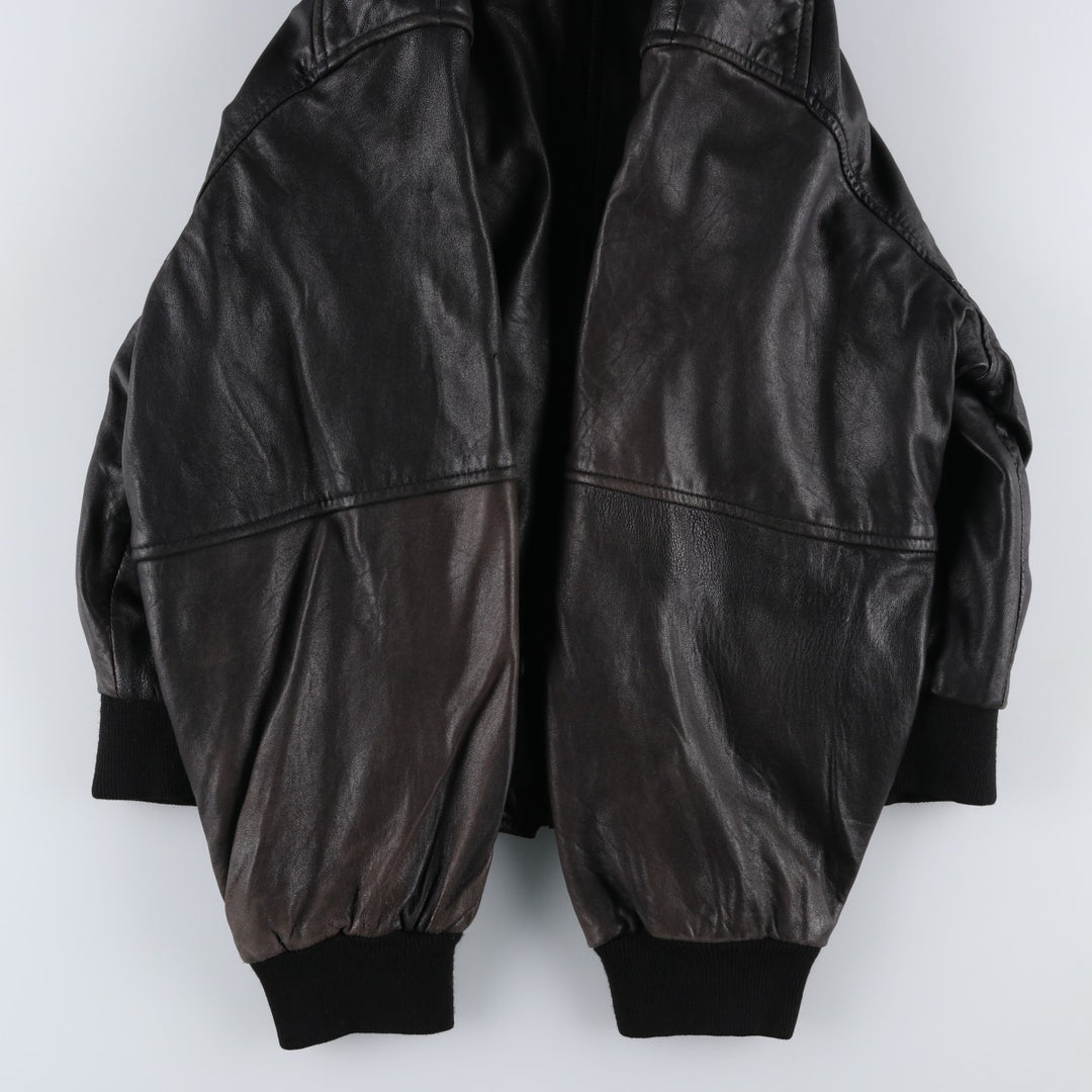BEST Leather Blouson Men's XL unclear black type Vintage Second Hand