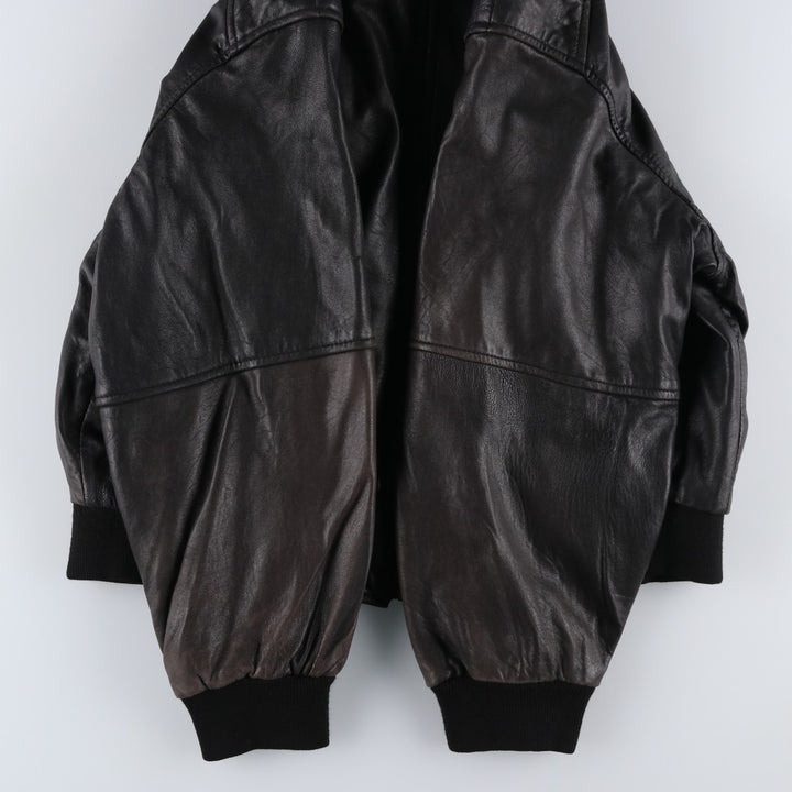 BEST Leather Blouson Men's XL unclear black type Vintage Second Hand