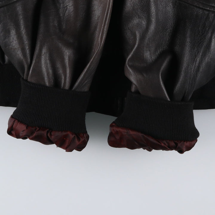 BEST Leather Blouson Men's XL unclear black type Vintage Second Hand