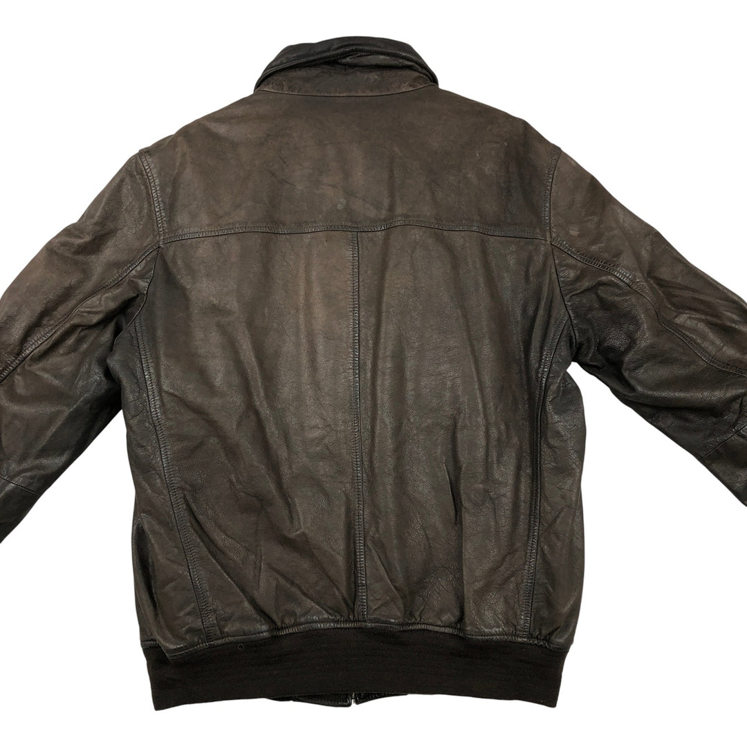 Beaver's Swing Top Leather Blouson, Men's Size L genuine leather brown type Vintage Second Hand