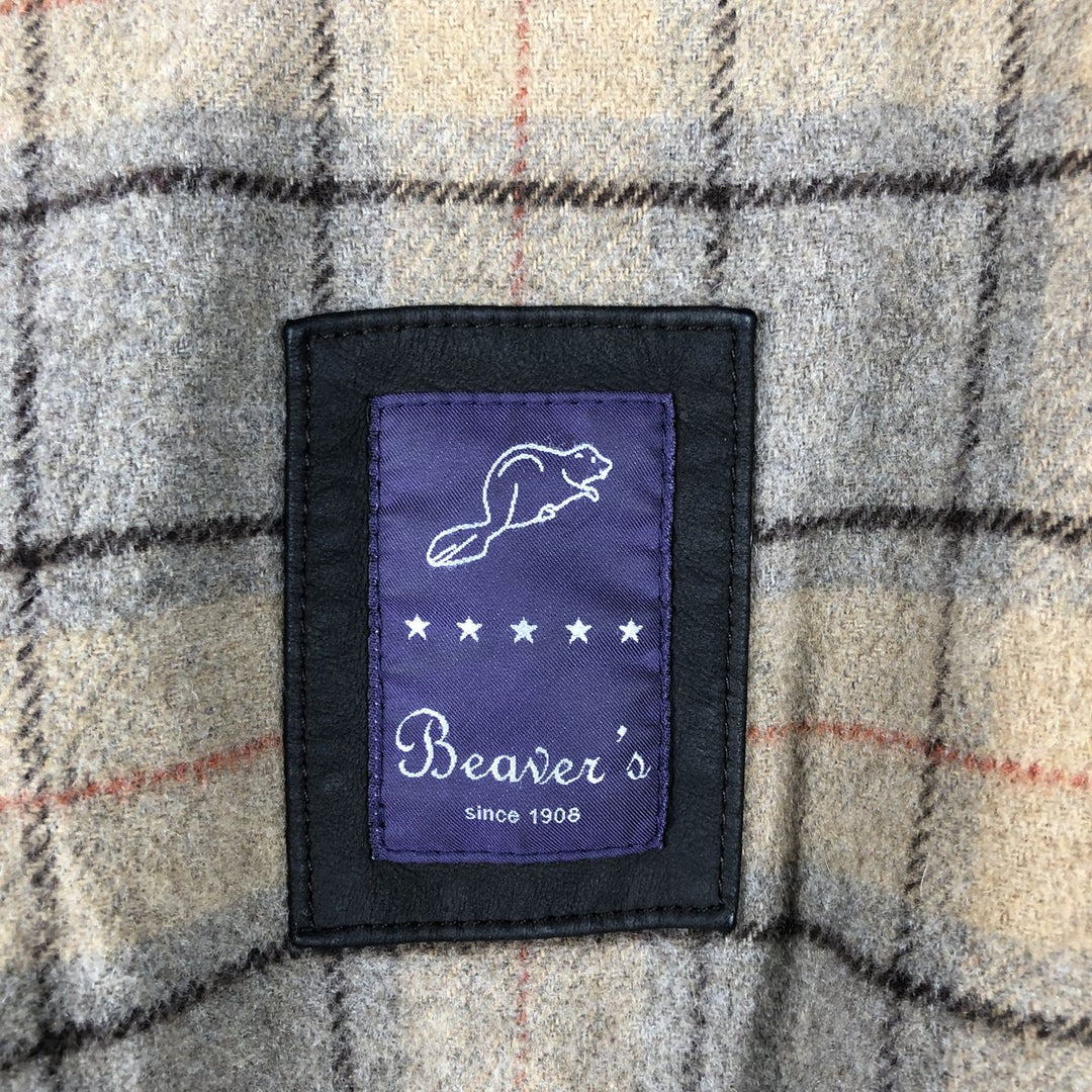 Beaver's Swing Top Leather Blouson, Men's Size L genuine leather brown type Vintage Second Hand