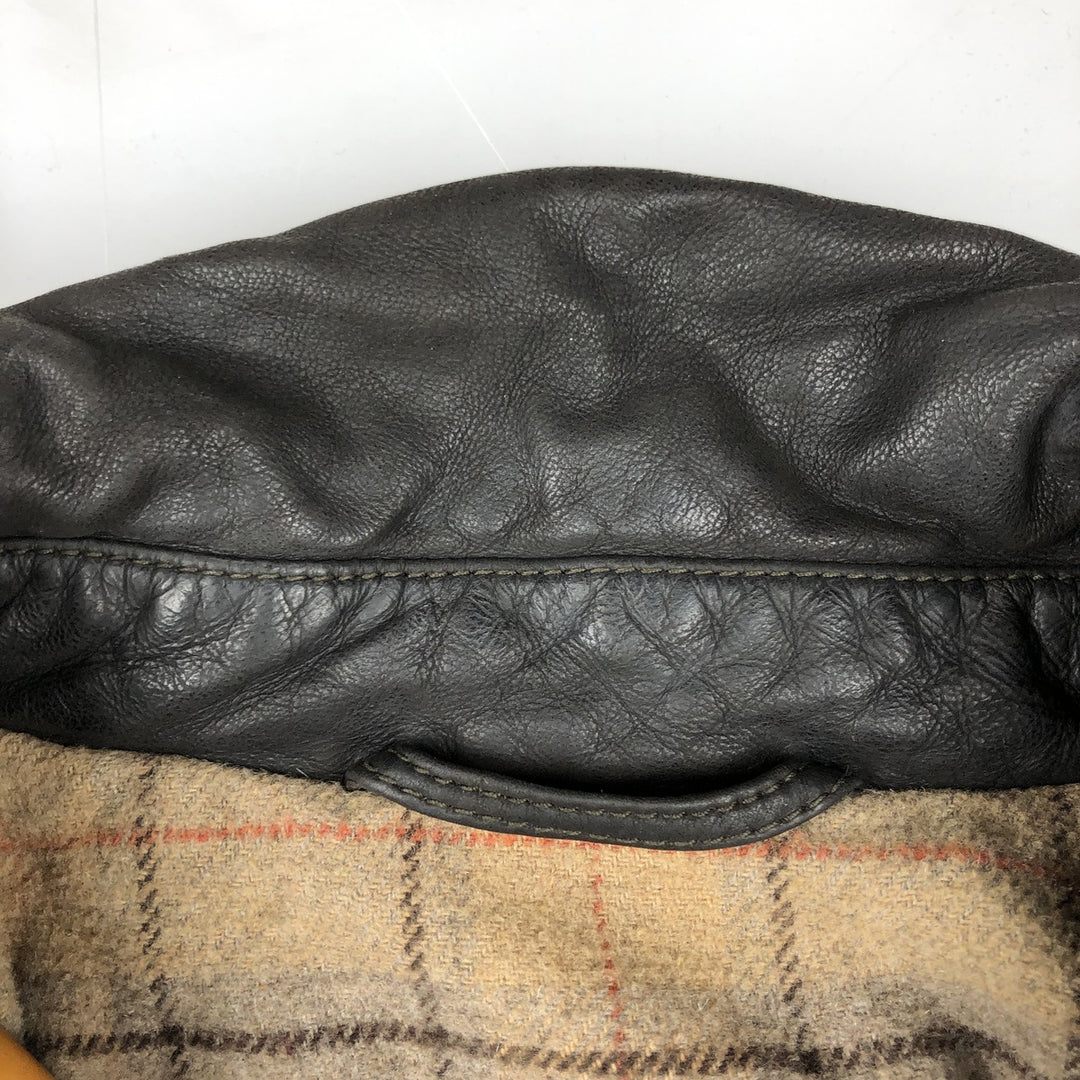 Beaver's Swing Top Leather Blouson, Men's Size L genuine leather brown type Vintage Second Hand