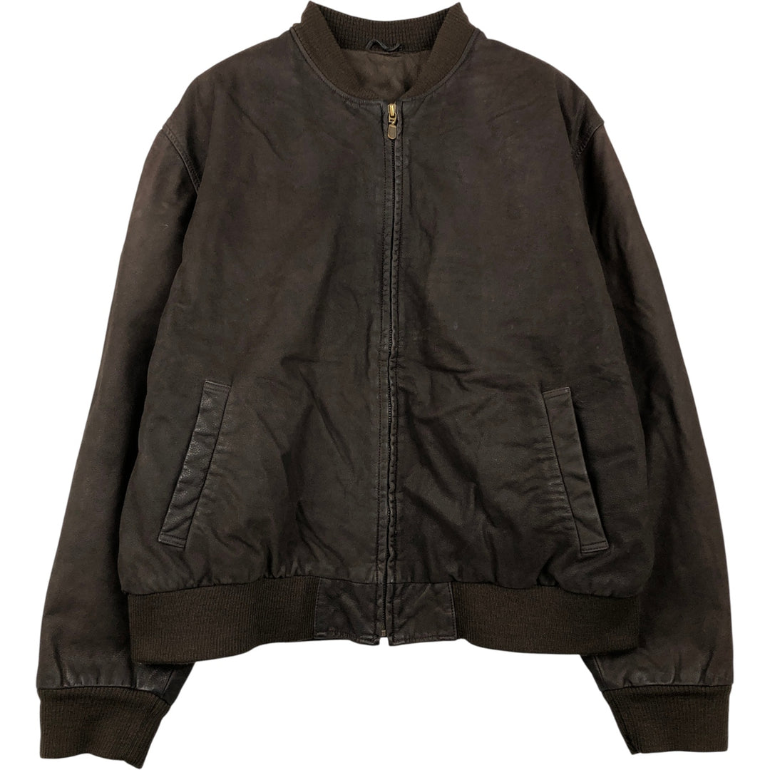 St. Michael MARKS AND SPENCER Leather Blouson, Men's Size M genuine leather brown type Vintage Second Hand