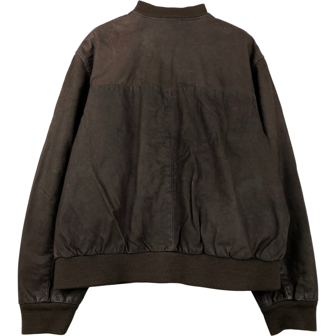 St. Michael MARKS AND SPENCER Leather Blouson, Men's Size M genuine leather brown type Vintage Second Hand