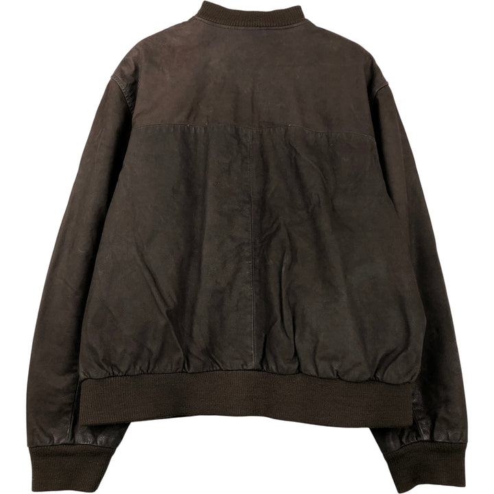 St. Michael MARKS AND SPENCER Leather Blouson, Men's Size M genuine leather brown type Vintage Second Hand