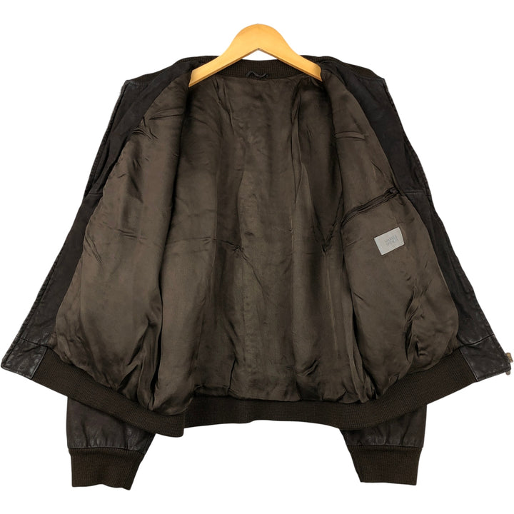 St. Michael MARKS AND SPENCER Leather Blouson, Men's Size M genuine leather brown type Vintage Second Hand