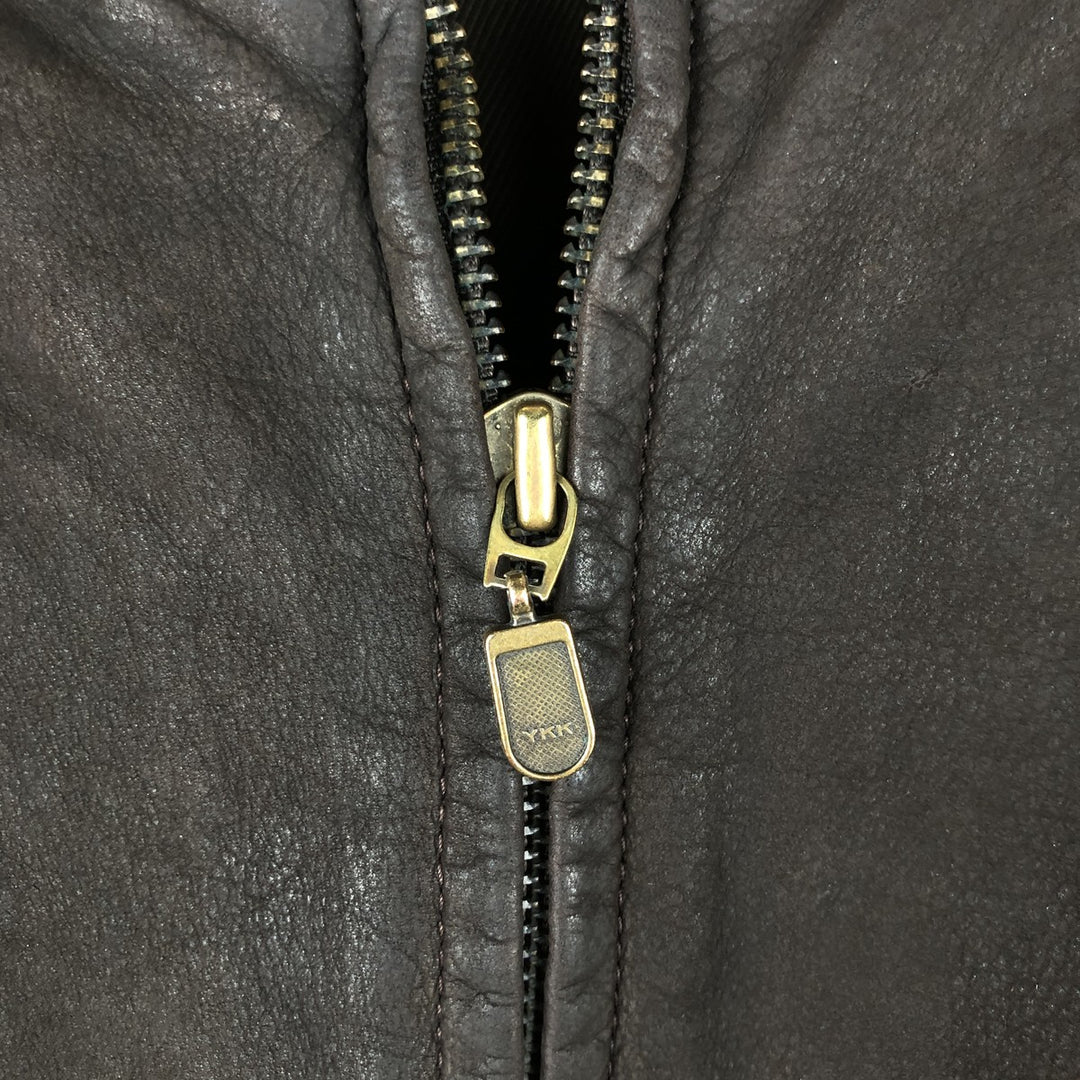 St. Michael MARKS AND SPENCER Leather Blouson, Men's Size M genuine leather brown type Vintage Second Hand