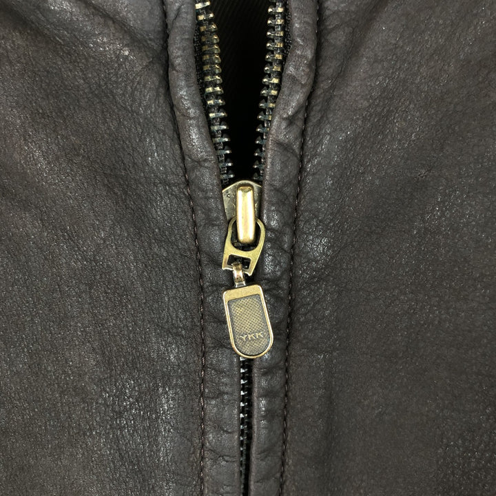 St. Michael MARKS AND SPENCER Leather Blouson, Men's Size M genuine leather brown type Vintage Second Hand