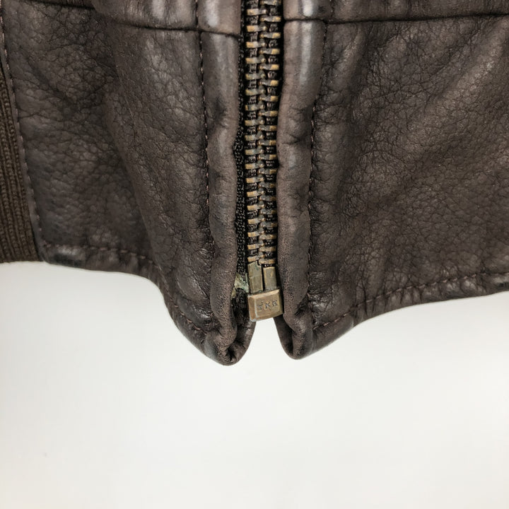 St. Michael MARKS AND SPENCER Leather Blouson, Men's Size M genuine leather brown type Vintage Second Hand
