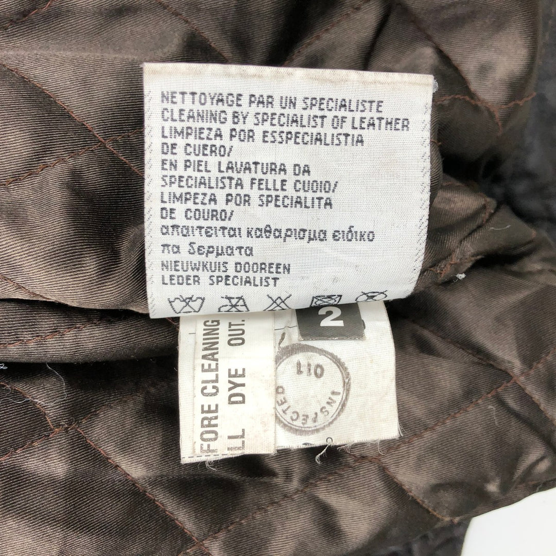SKIPPER Padded Leather Firefighter Jacket, Men's Size L genuine leather brown type Vintage Second Hand