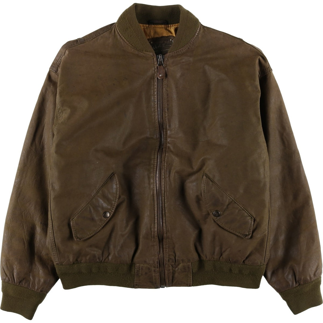 MAC WILLIAM Leather Blouson Men's XL unclear brown type Vintage Second Hand