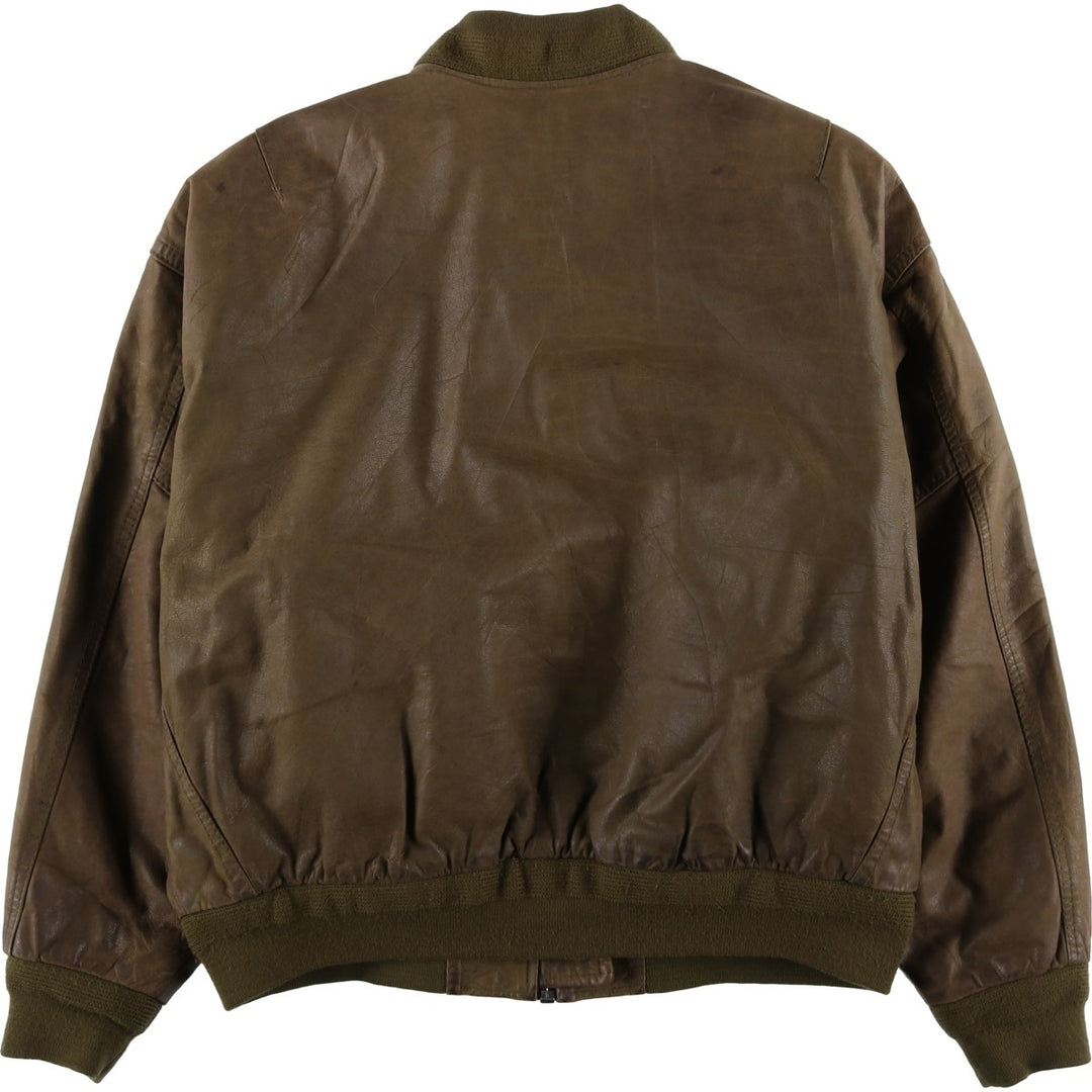 MAC WILLIAM Leather Blouson Men's XL unclear brown type Vintage Second Hand
