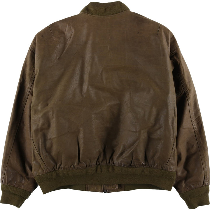 MAC WILLIAM Leather Blouson Men's XL unclear brown type Vintage Second Hand