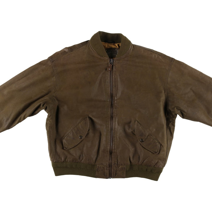 MAC WILLIAM Leather Blouson Men's XL unclear brown type Vintage Second Hand