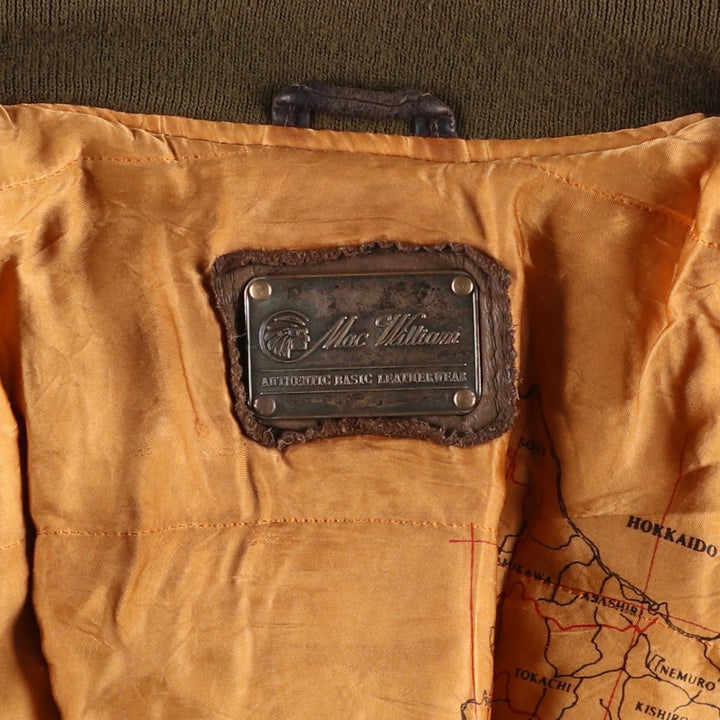 MAC WILLIAM Leather Blouson Men's XL unclear brown type Vintage Second Hand