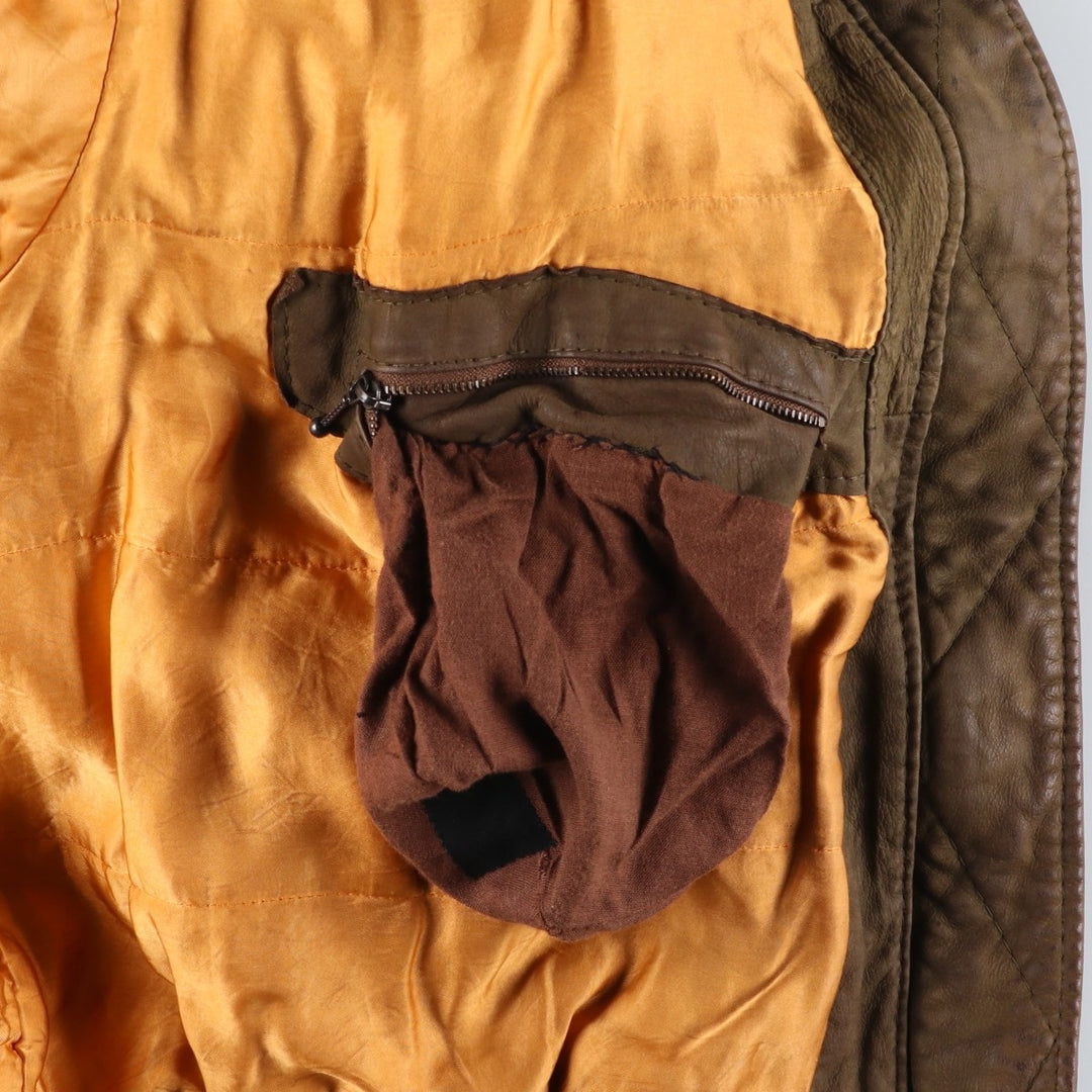MAC WILLIAM Leather Blouson Men's XL unclear brown type Vintage Second Hand