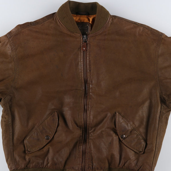 MAC WILLIAM Leather Blouson Men's XL unclear brown type Vintage Second Hand