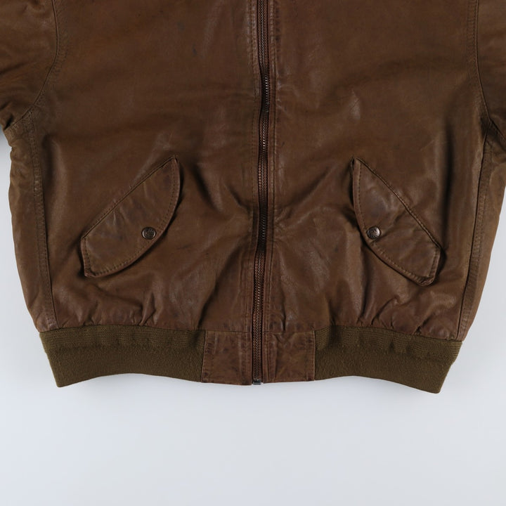 MAC WILLIAM Leather Blouson Men's XL unclear brown type Vintage Second Hand