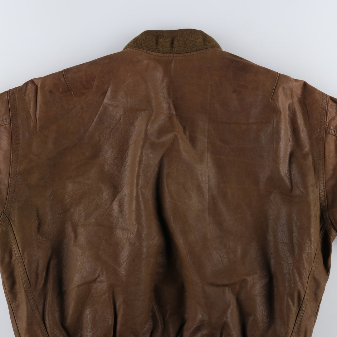 MAC WILLIAM Leather Blouson Men's XL unclear brown type Vintage Second Hand