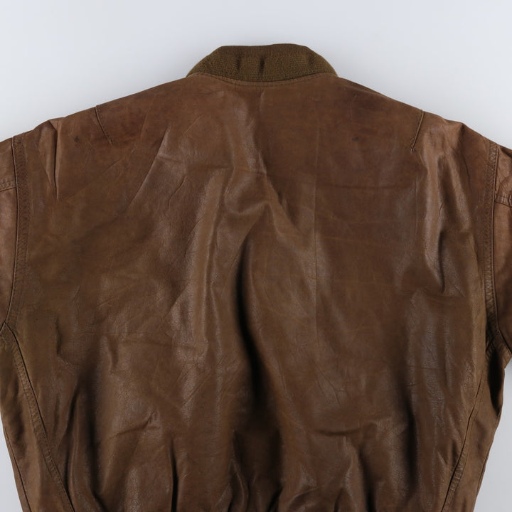 MAC WILLIAM Leather Blouson Men's XL unclear brown type Vintage Second Hand