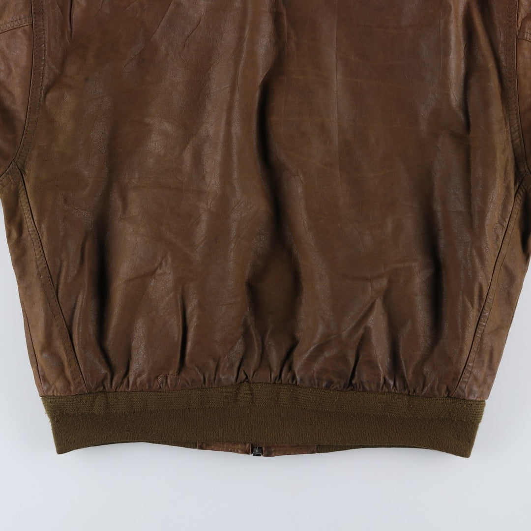 MAC WILLIAM Leather Blouson Men's XL unclear brown type Vintage Second Hand