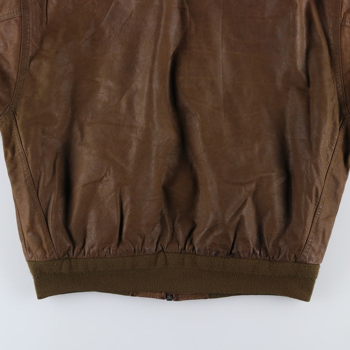 MAC WILLIAM Leather Blouson Men's XL unclear brown type Vintage Second Hand