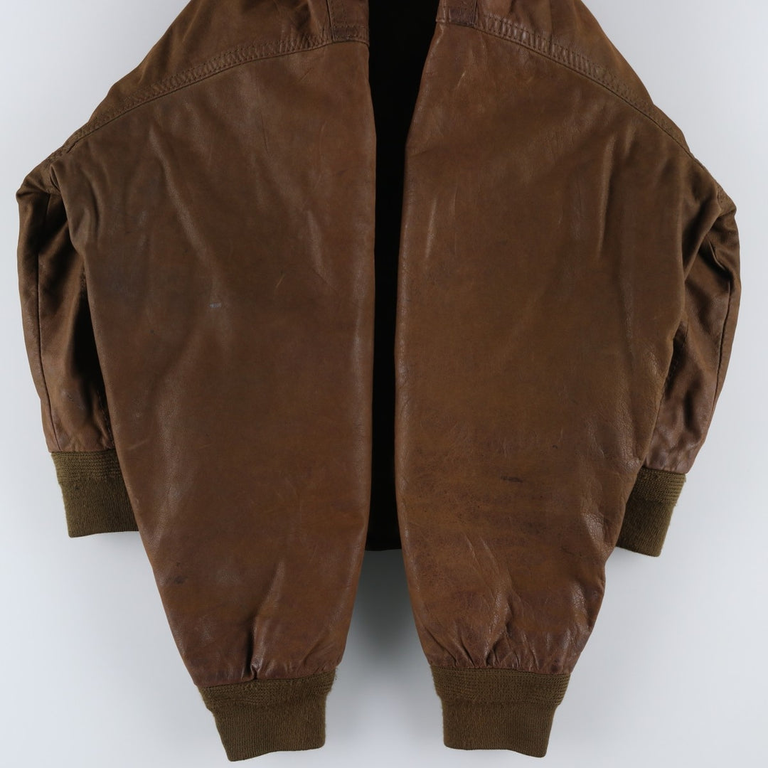 MAC WILLIAM Leather Blouson Men's XL unclear brown type Vintage Second Hand