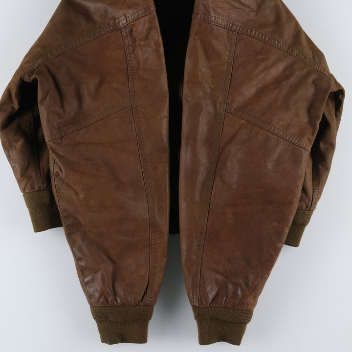 MAC WILLIAM Leather Blouson Men's XL unclear brown type Vintage Second Hand